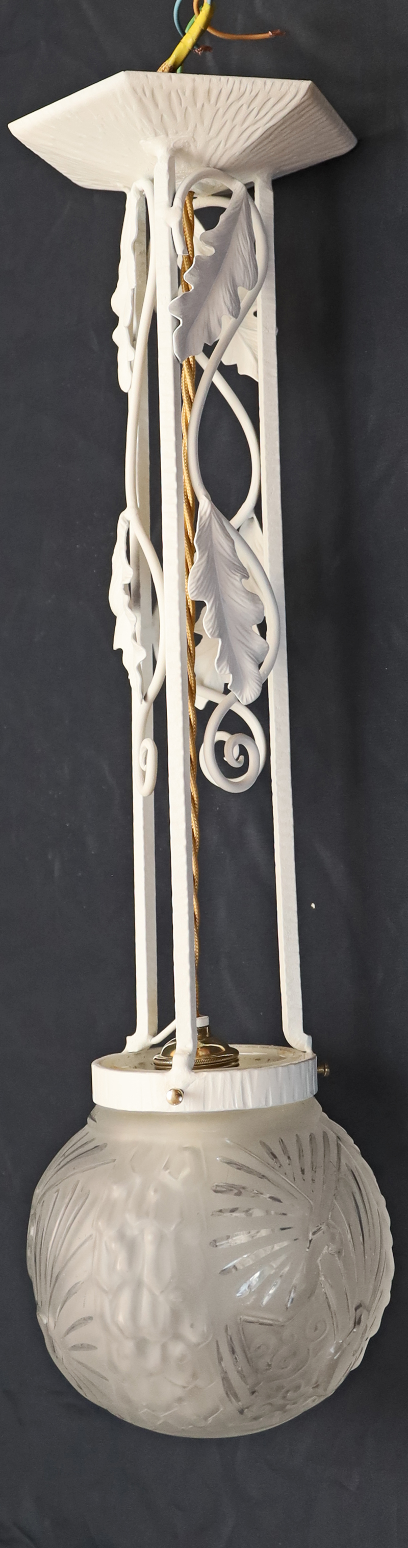 Jugendstil Lampe Haengelampe Leuchte weiss