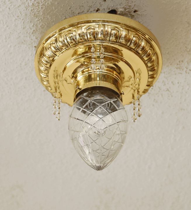 Jugendstil Art Deco Deckenlampe Messing