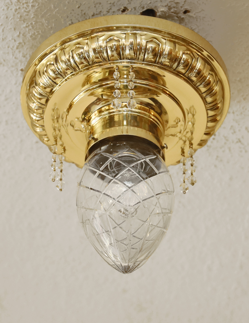 Jugendstil Art Deco Deckenlampe Messing