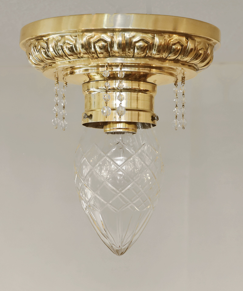 Jugendstil Art Deco Deckenlampe Messing