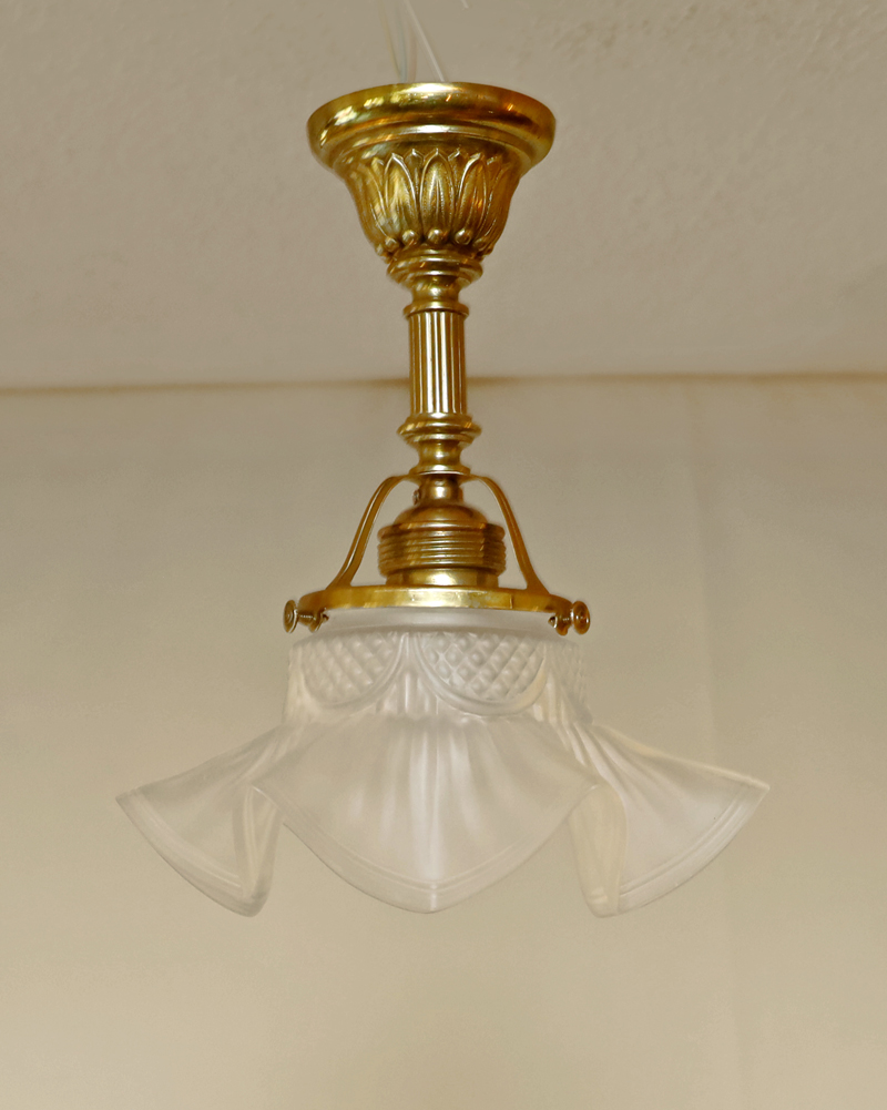 Jugendstil Art Deco Deckenlampe Messing
