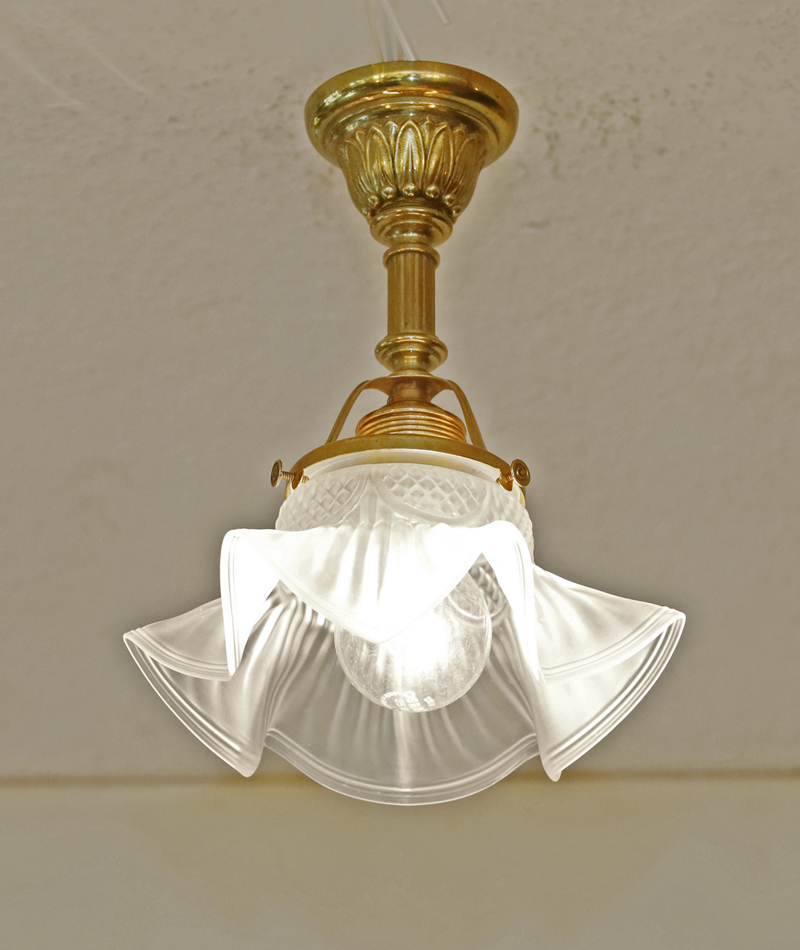 Jugendstil Art Deco Deckenlampe Messing