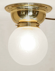 Jugendstil Art Deco Deckenlampe Messing Glasschirm