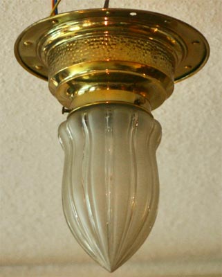 Jugendstil Deckenlampe Messinglampe Lampe Antiquitäten