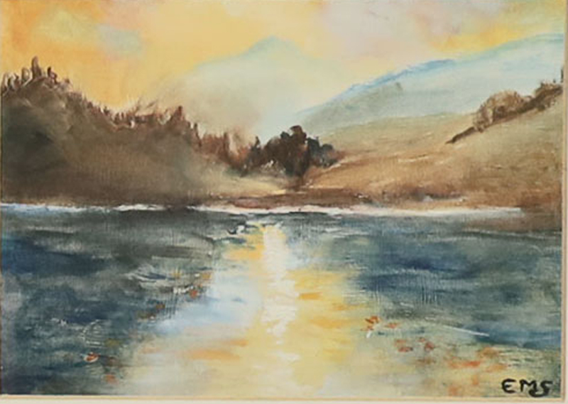 Seelandschaft Erika Meier Schomburg Aquarell Gouachen 