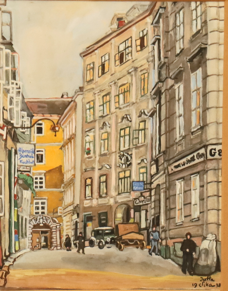 Aquarell Jutta Sika Wien Innenstadt Schoenlaterngasse