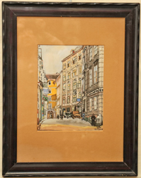 Aquarell Jutta Sika Wien Innenstadt Schoenlaterngasse