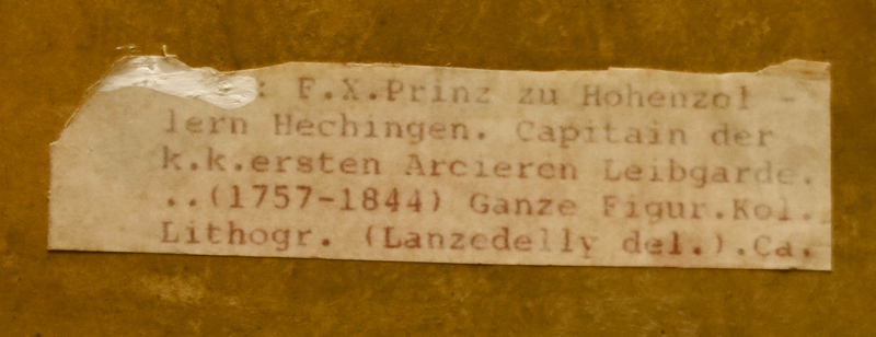 Lithographie Prinz Hohenzollern Josef Lanzedelli