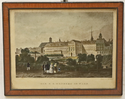 Wiener Hofburg Stahlstich J. M. Kolb 