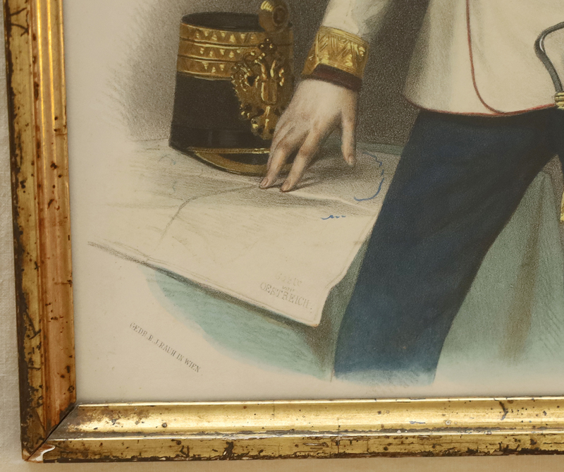 Kaiser Franz Joseph Lithogrphie Eduard Kaiser