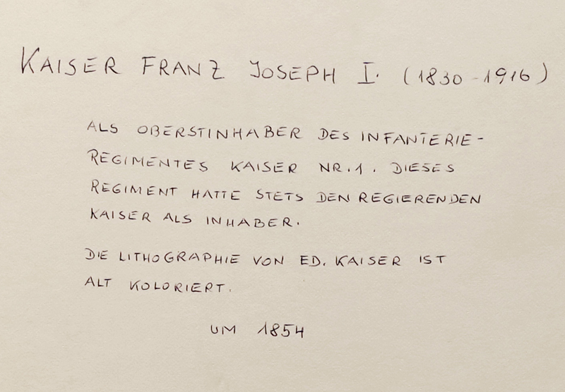 Kaiser Franz Joseph Lithogrphie Eduard Kaiser
