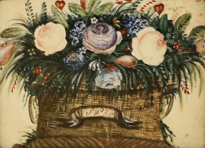 Biedermeier Aquarell Blumenkorb Blumenstrauss Franz Schubert Anna Froehlich