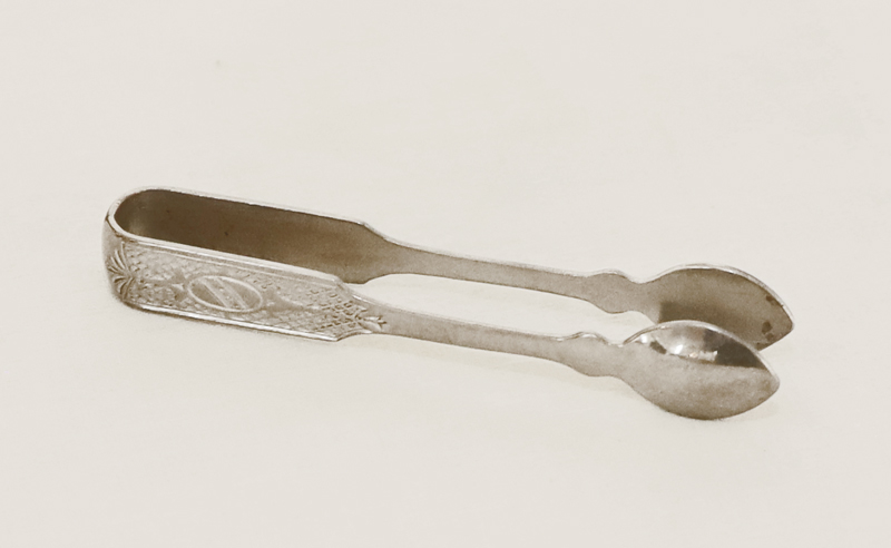 Jugendstil Zuckerschale Konfektschale Zuckerzange versilbert Glasschale