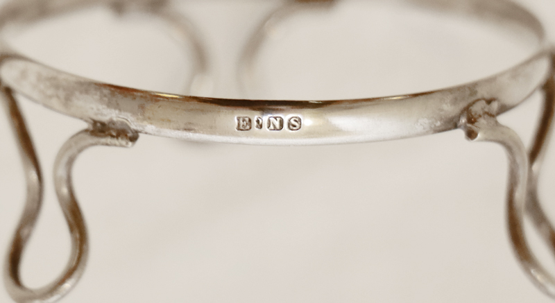 Jugendstil Zuckerschale Konfektschale Zuckerzange versilbert Glasschale