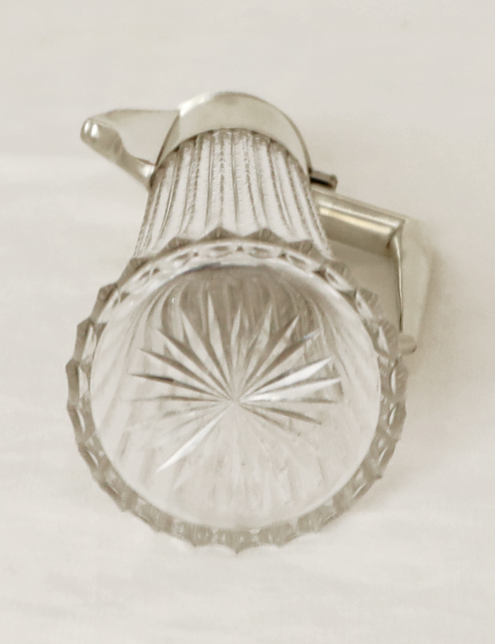 Jugendstil Likoer Glaset Karaffe Glasgarnitur versilbert