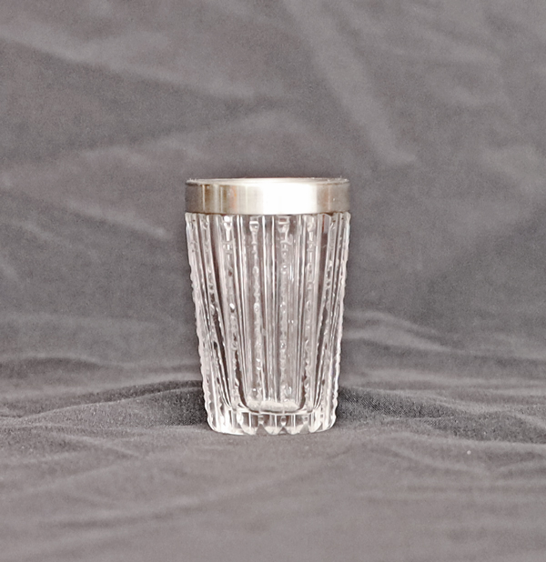 Jugendstil Likoer Glaset Karaffe Glasgarnitur versilbert