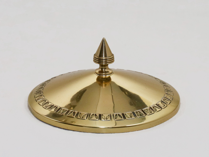 Jugendstil Kristallglasdose Messing