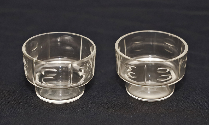 Jugendstil Menage Messing Glas