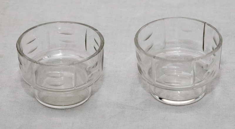 Jugendstil Menage Messing Glas