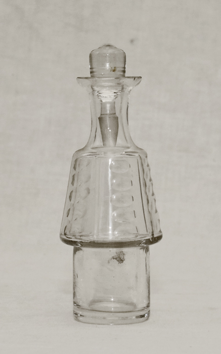 Jugendstil Menage Messing Glas