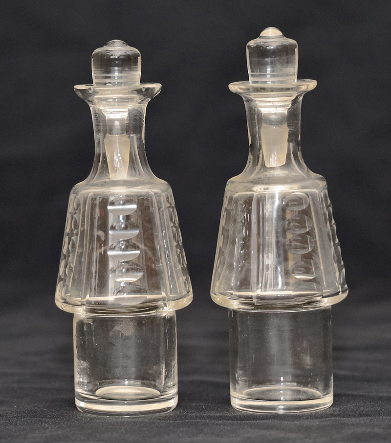 Jugendstil Menage Messing Glas