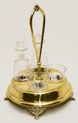 Jugendstil Menage Messing Glas