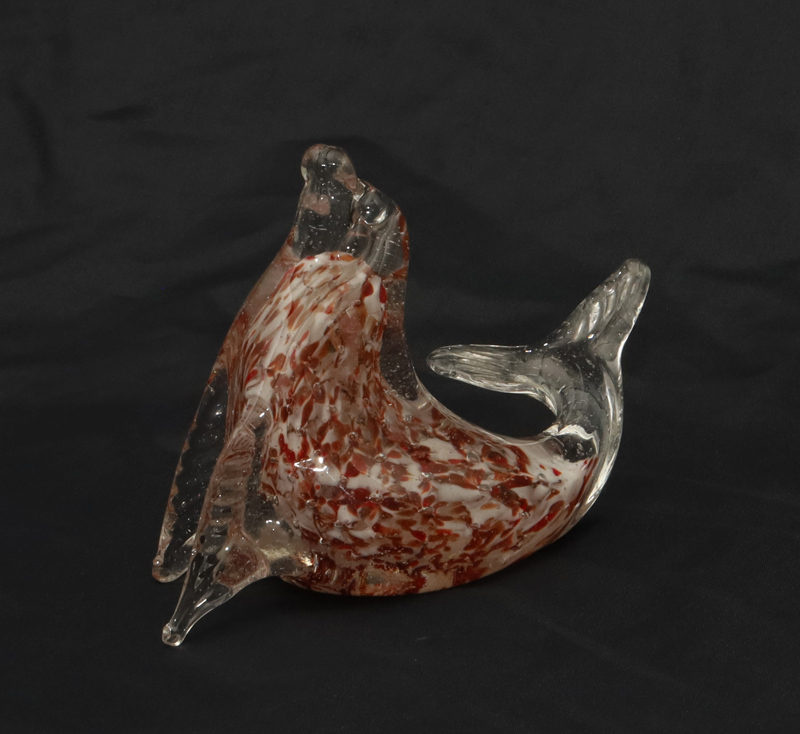 Murano Glasskulptur Robbe Walross Tierfigur
