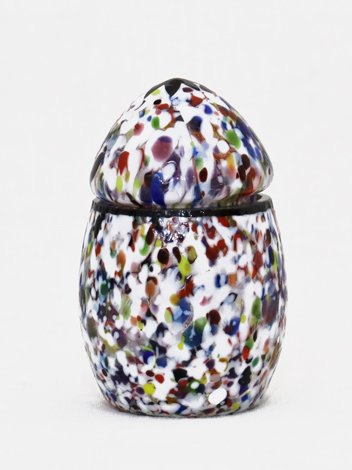 Murano Glasdose Millefiore Eiform