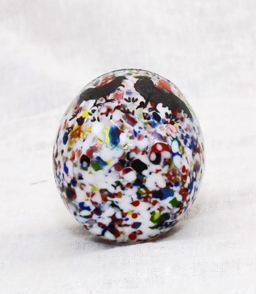 Murano Glasdose Millefiore Eiform