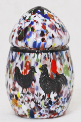 Murano Glasdose Millefiore Eiform