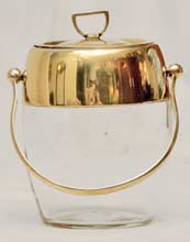 Art Deco Glas Deckeldose Konfektdose