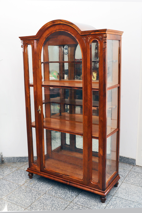 Antike Spaetbiedermeier Vitrine Glasschrank Antiquitäten