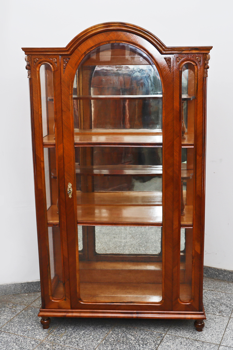 Antike Spaetbiedermeier Vitrine Glasschrank Antiquitäten
