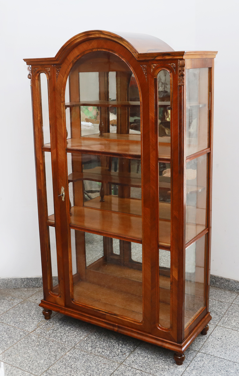 Antike Spaetbiedermeier Vitrine Glasschrank Antiquitäten