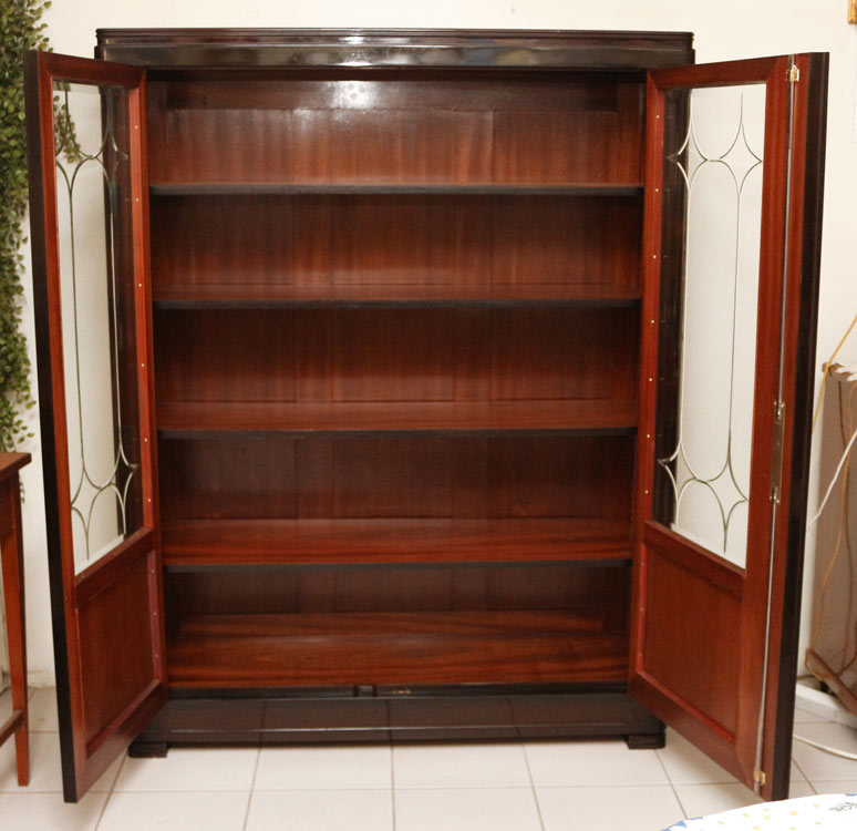 Jugendstil Glasschrank Buecherschrank Palisander