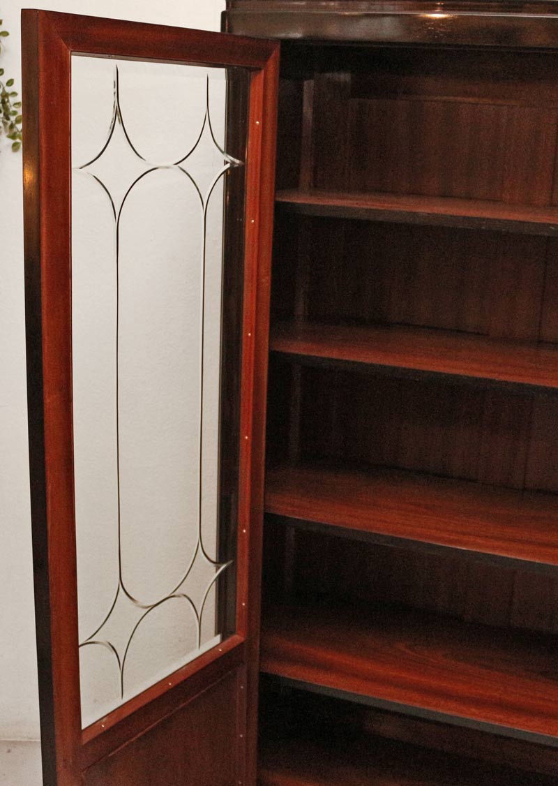 Jugendstil Glasschrank Buecherschrank Palisander
