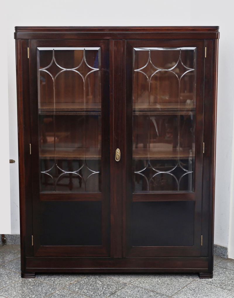 Jugendstil Glasschrank Buecherschrank Palisander
