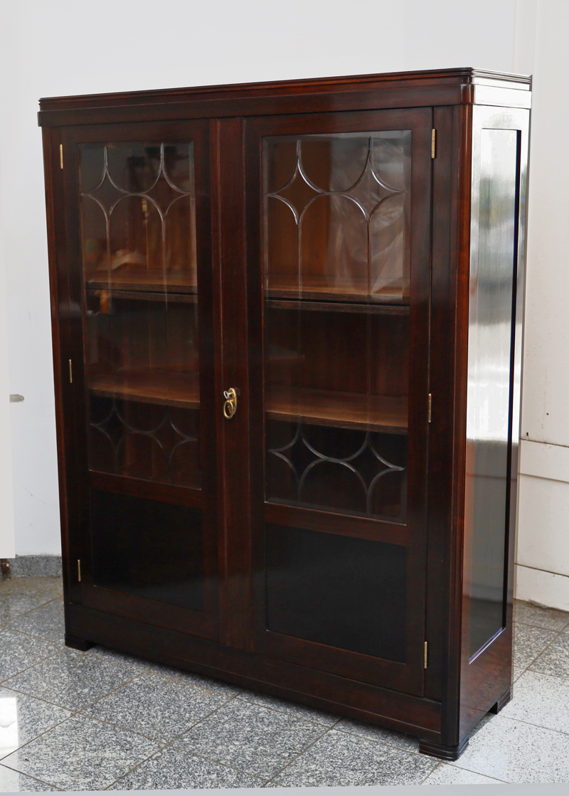 Jugendstil Glasschrank Buecherschrank Palisander