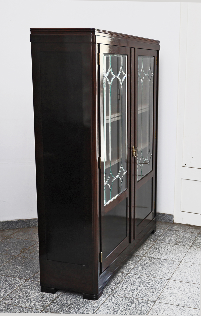 Jugendstil Glasschrank Buecherschrank Palisander