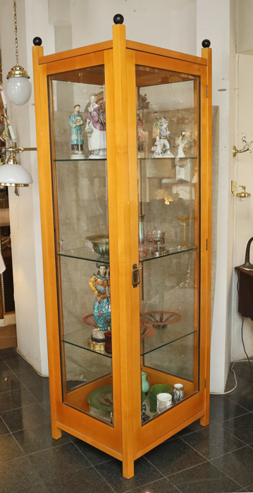 Jugendstil Vitrine Ahorn Glasschrank Moebel
