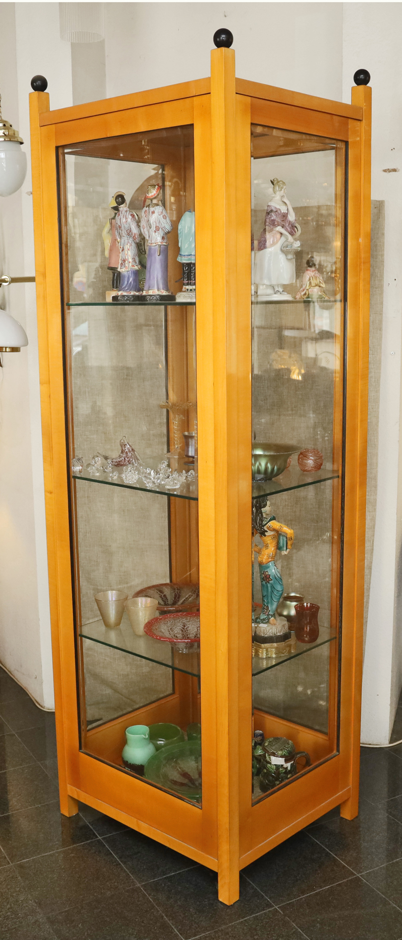 Jugendstil Vitrine Ahorn Glasschrank Moebel