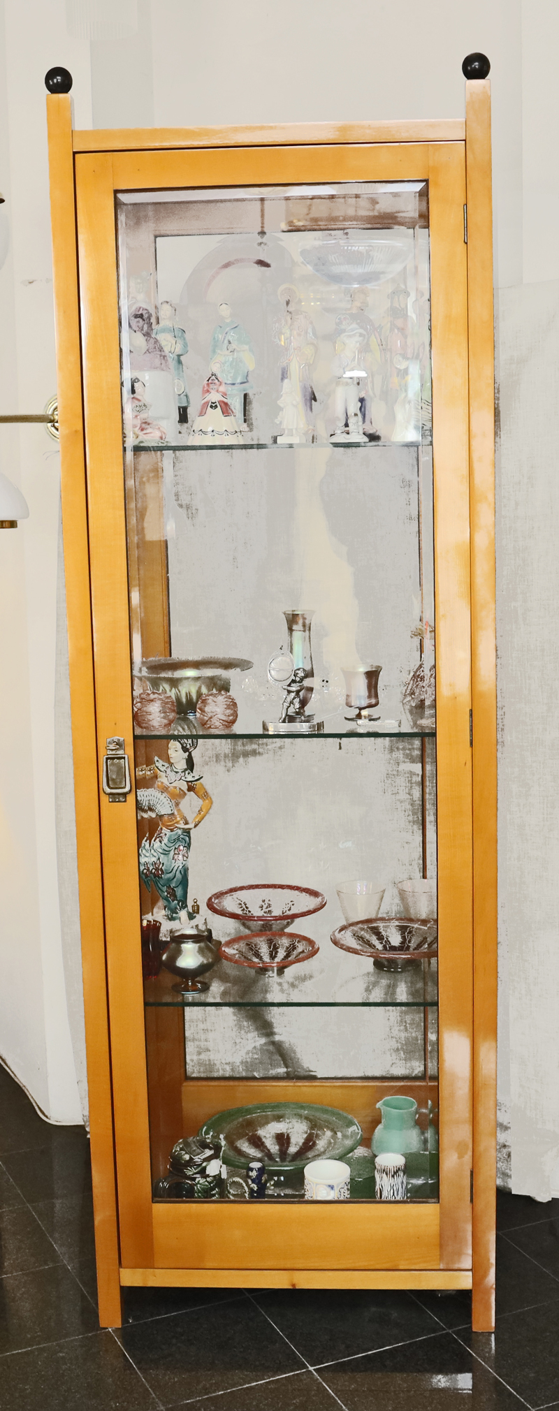 Jugendstil Vitrine Ahorn Glasschrank Moebel