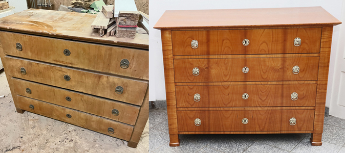 Biedermeier Kommode Antik Moebel Restauration Renovierung Konservierung