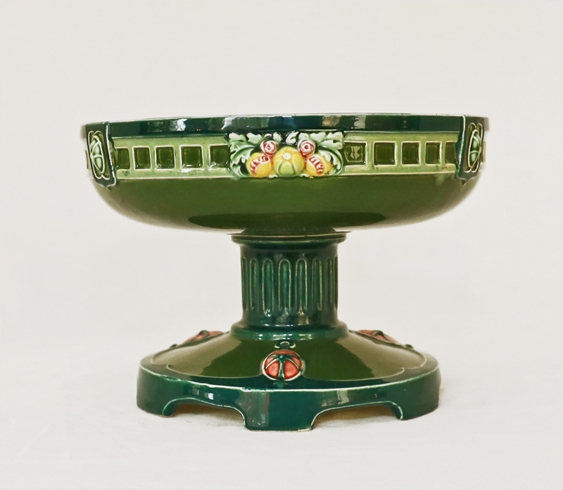 Jugendstil Keramik Aufsatzschale Eichwald Bloch
