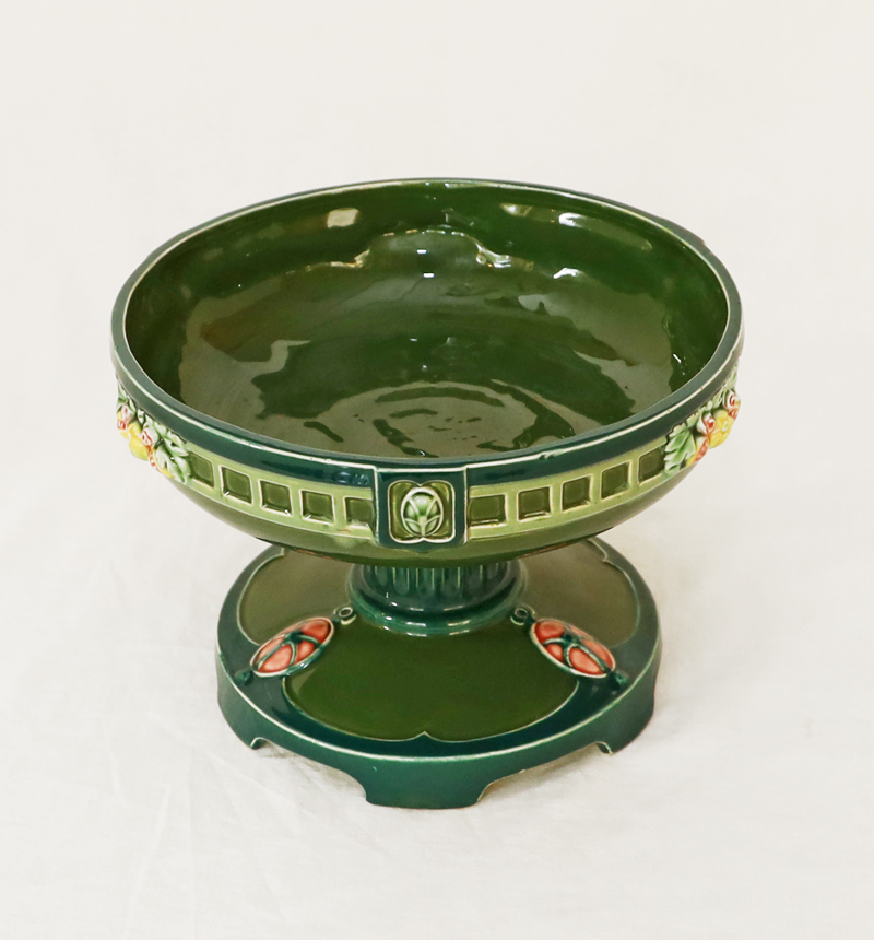 Jugendstil Keramik Aufsatzschale Eichwald Bloch