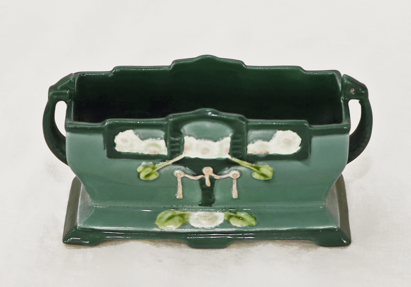 Jugendstil Keramik Jardiniere Eichwald 