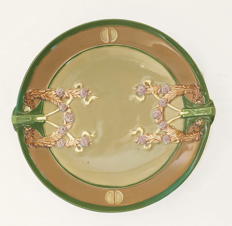 Eichwald Zierteller Jugendstil floraler Keramik Teller