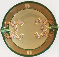 Eichwald Zierteller Jugendstil floraler Keramik Teller