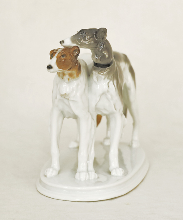 Porzellangruppe Windhunde Karl Ens