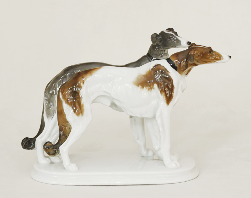 Porzellangruppe Windhunde Karl Ens